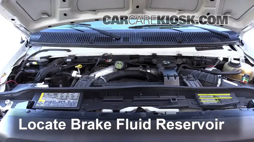 2008 Ford E-350 Super Duty 6.0L V8 Turbo Diesel Extended Cargo Van (3 Door) Brake Fluid Add Fluid